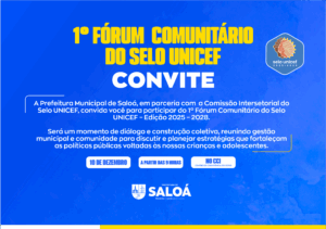 Saloá realizará o 1º Fórum Comunitário do Selo UNICEF – Edição 2025-2028