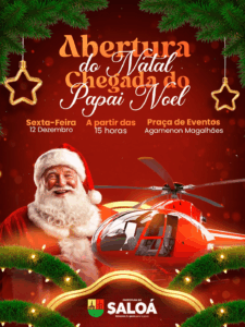 Saloá dá início às celebrações natalinas com a chegada especial do Papai Noel